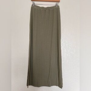 Hem & Thread Olive‎ Striped Maxi Skirt